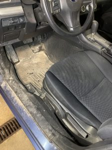2 BEFORE: Dirty interior of car